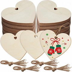 Cross-border Bestselling DIY Blank Wooden Sheet Valentine's Day Christmas Creative Decor Heart Shaped Hand-painted Hanging Ornament