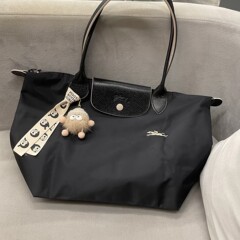 法国龙家中号大容量单肩包包尼龙托特包通勤简约女包妈咪包饺子包