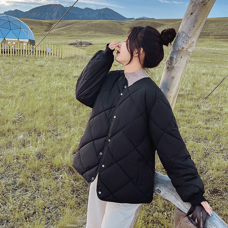 2025冬季新款轻薄羽绒棉服女短款宽松韩版棒球服夹克冬装夹克外套|undefined