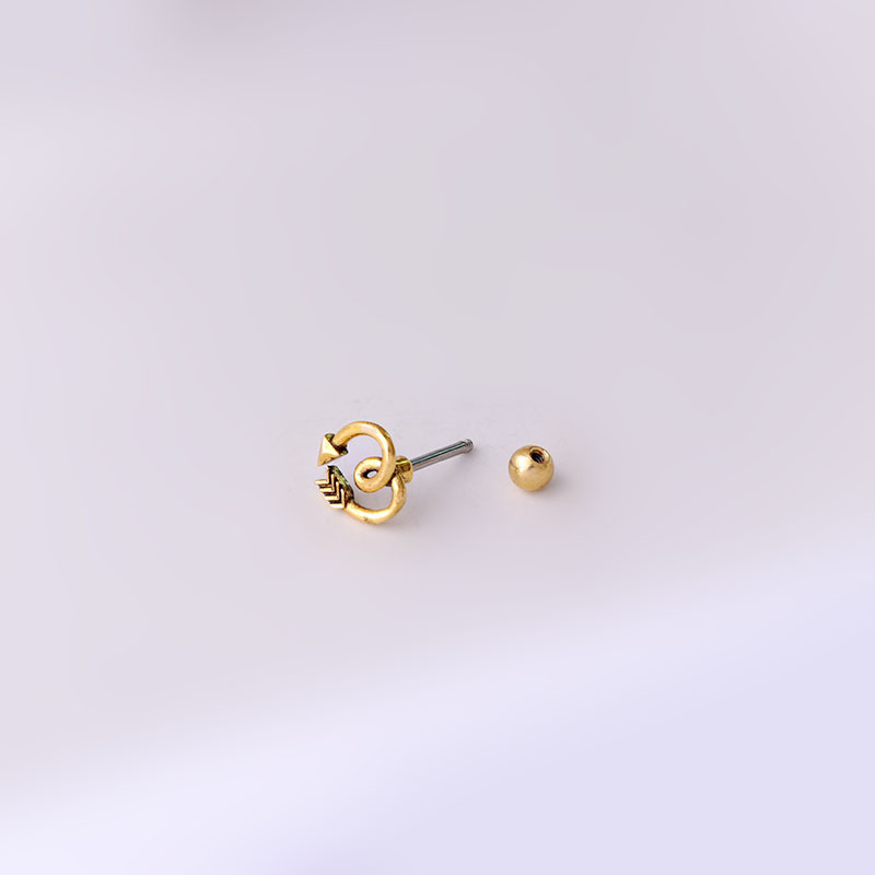 2g Weight Housewarming, Anniversary, Business, Wedding, Travel, Birthday, Festival Occasion Ear Cartilage Rings & Studs Retro Flower 316L Stainless Steel Copper Plating
