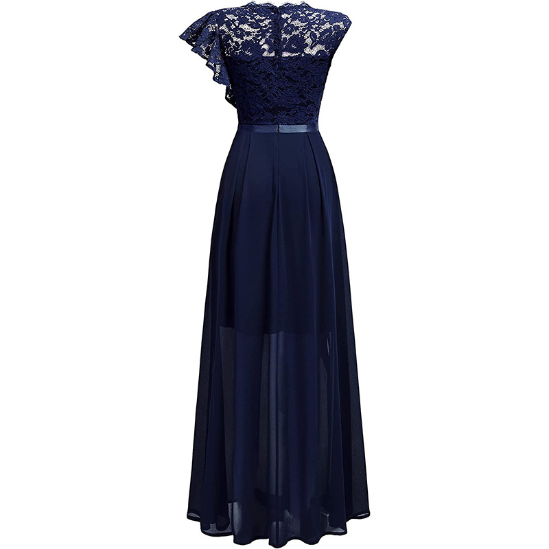 Cross-border Independent Site Party Women's Long Dress, Popular Lace Bridesmaid Evening Gown_ecoleips.com