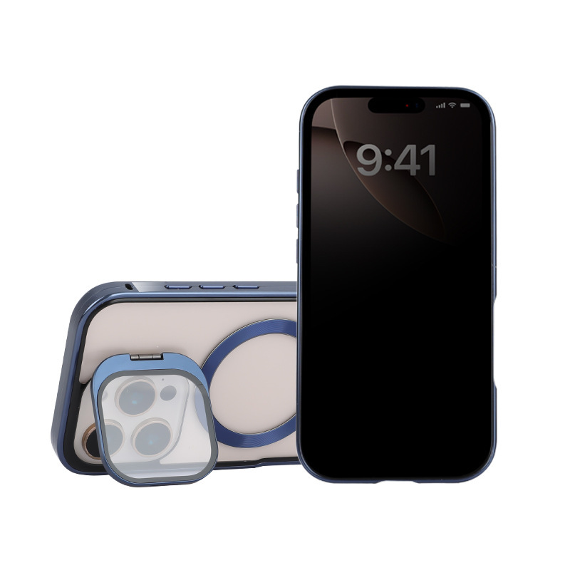 Apple 16Promax 携帯電話ケース iPhone15 磁気レンズ保護ブラケット 16 落下防止カバーに適した支点シェル|undefined