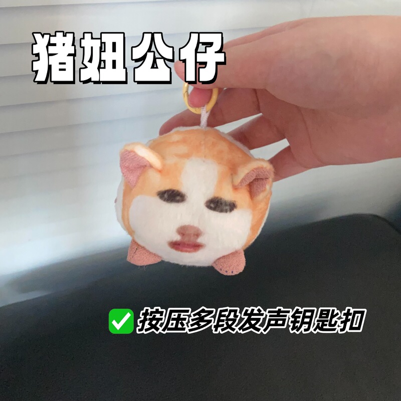 猪妞语音挂件毛绒玩具搞怪荷兰猪仙女下凡玩偶可发声表情包娃礼物|undefined