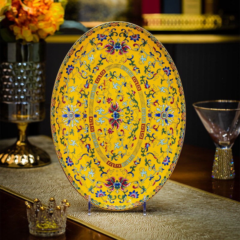12inch Full Flower Fish Plate Oval Household Palace Style Chinese Hotel Large Steamed Fish Plate Dezheng Ceramics 12inch Full Flower Fish Plate Oval Household Palace Style Chinese Hotel Large Steamed Fish Plate Dezheng Ceramics