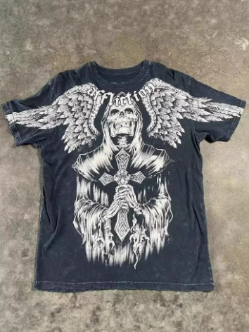 3D プリント Tシャツ衣類ヴィンテージパンクヒップホップグラフィックプリント Tシャツ男性と女性のための新しい|undefined