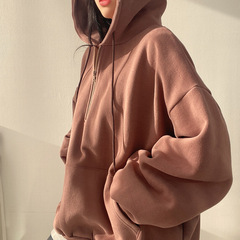 5色の潮牌の頭のファスナーと帽子の衛衣の女性insの長いタイプの韓国のゆったりしている春と秋の冬にベルベットの韓国版の薄いタイプをつけます。