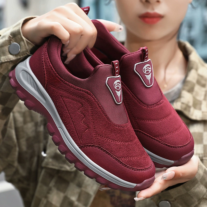 Lijian пожилая обувь мужской осенью и зимой противоскользящая теплая средняя и пожилая подлинная спортивная обувь для прогулок