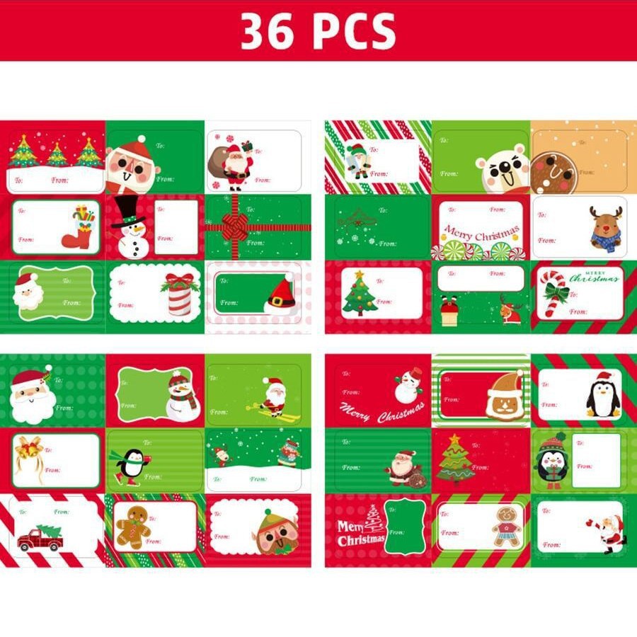 크리스마스 스티커 36개