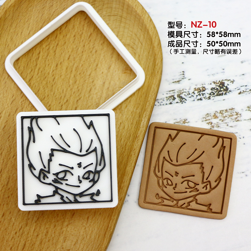 Molde de galletas de dibujos animados Nezha Shiji Niangniang Ao Bingshen Gongbao Herramienta para hornear galletas de arcilla
