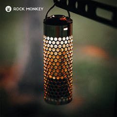 ROCKMONKEY アウトドア キャンプ 中空ランプシェード GZ ティール グッド ユニバーサル ステンレス鋼 バレル ブラック超薄型ランプシェード
