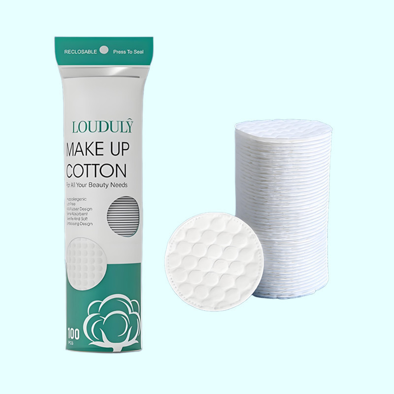 Desmaquillador desechable Algodón Redondo Algodón de maquillaje Ojos y labios Desmaquillador Espesar Algodón Algodón Pañuelo Desmaquillador de borde con agujero de alfiler Inglés