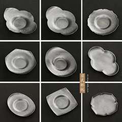 Pure tin coasters, hand hammered silver tea coasters, Japanese style coasters, dry soaking kung fu tea ceremony accessories