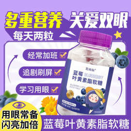 李时珍蓝莓叶黄素酯软糖儿童蓝莓软糖好视力源头厂家批发代发
