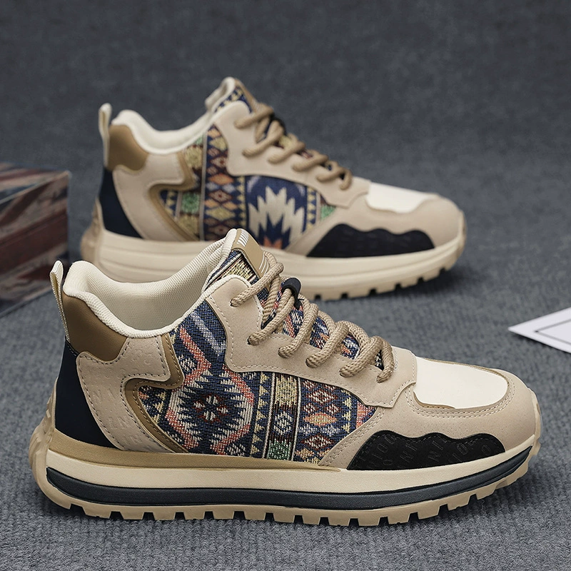Men's trend wear-resistant casual footwear English style platform, sports shoes, 2025 years, British style
