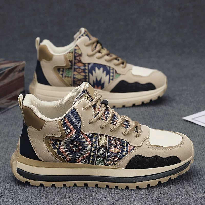 Men's trend wear-resistant casual footwear English style platform, sports shoes, 2025 years, British style