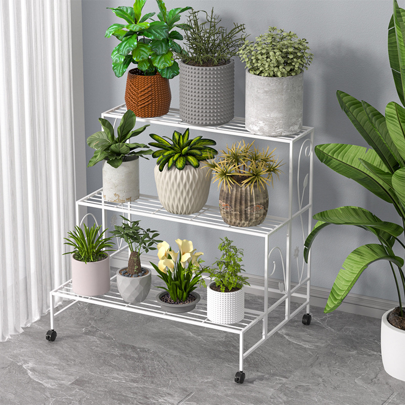 多層鉄段付きフラワーラック収納ラックバルコニーリビングルーム屋内床置き新しい多肉植物植木鉢フラワーラック