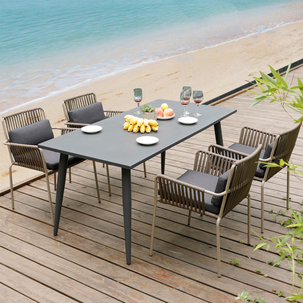 Outdoor table and chairs courtyard terrace restaurant wicker waterproof hotel terrace outdoor balcony leisure garden rattan chair