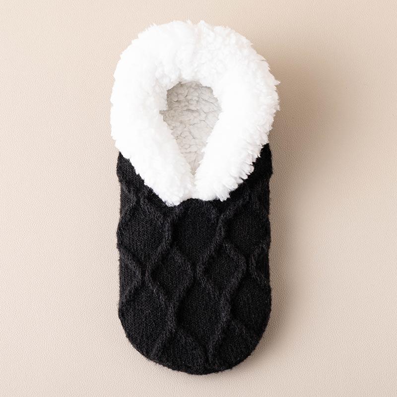 Calcetines de piso de las mujeres de lana de cordero de dispensación de color caramelo calcetines de alfombra otoño e invierno cálido calcetines de las mujeres zapatos calcetines