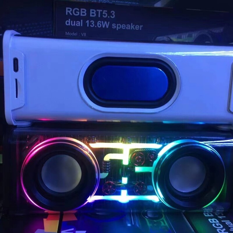 人気の小型メカ Bluetooth スピーカー屋外ホームスピーカー透明メカサブウーファーポータブル Bluetooth スピーカー|undefined