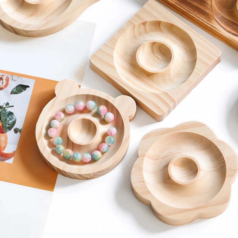 Wooden Creative Display Tray for Home Use, Wooden Tray for Jewelry Storage, Handmade DIY Ornament Placement, Bracelet Tray