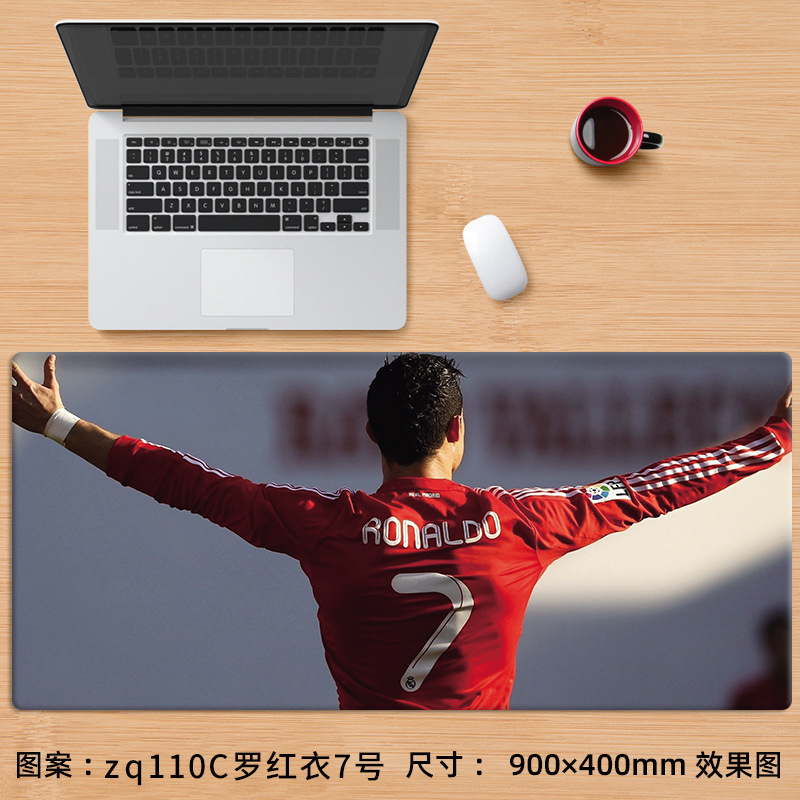 Alfombrilla de ratón nueva de Cristiano Ronaldo, extra grande, de fútbol, Messi, Bayern, La Liga, para juegos, e-sports, con reposamuñecas, para escritorio de computadora