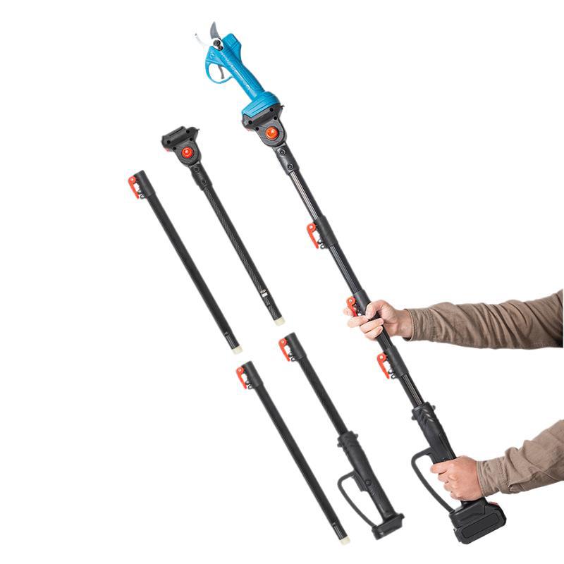 Varilla telescópica eléctrica de alta rama transfronteriza, motosierra de gran altitud, poda de ramas recargables, poda de postes de extensión de árboles frutales