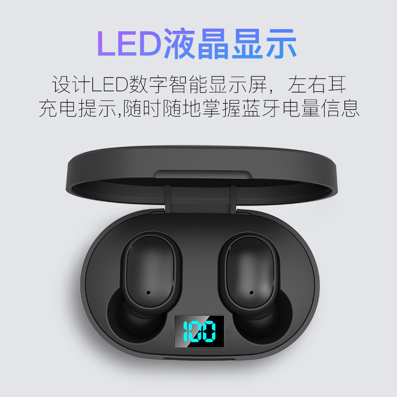 Nuevos auriculares inalámbricos transfronterizos E6S de larga duración TWS de alta calidad de sonido de deportes Bluetooth