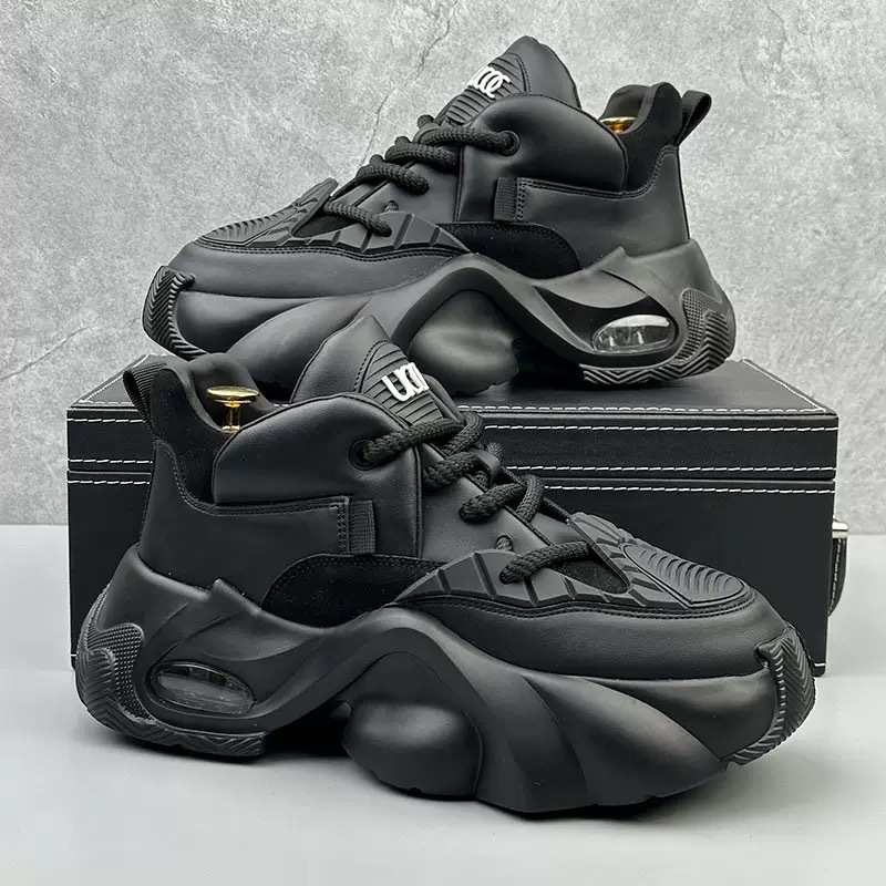 2025 New Men's Dad Shoes, Non-Slip, Wear-Resistant, Thick-Soled Sports Shoes, Casual and Versatile White Shoes, Trendy Simple Shoes