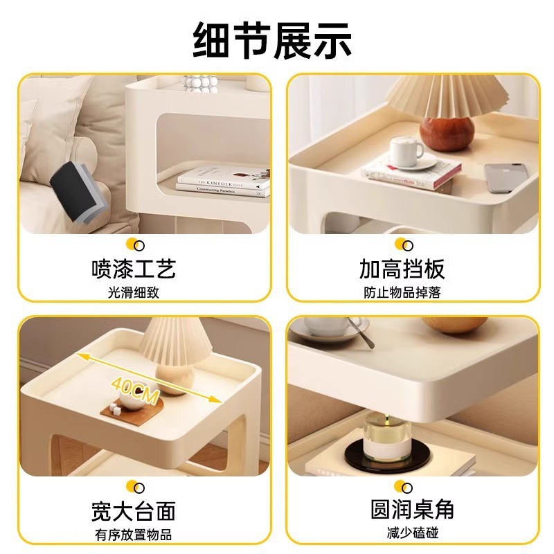 Taberna de cama de hierro forjado nicho de diseño dormitorio doméstico 2025 explosión creativo pequeño estante de cabecera sin formaldehído image 3