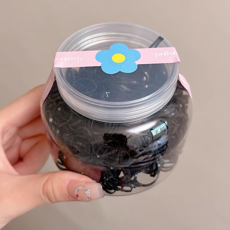 Cuerdas de cabeza de color para mujeres negras coreanas para niños espesar banda de goma desechable toque de cabello para atar el cabello no daña el cabello image 13