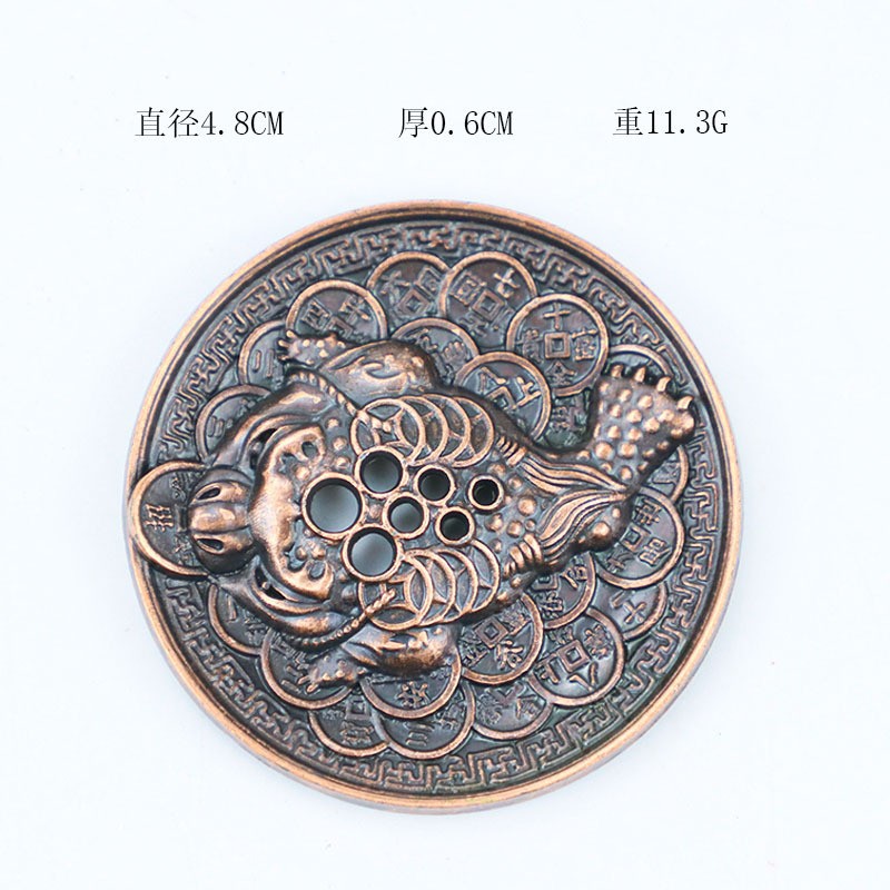 붉은 구리로 만든 대형 황금 두꺼비 코일 향