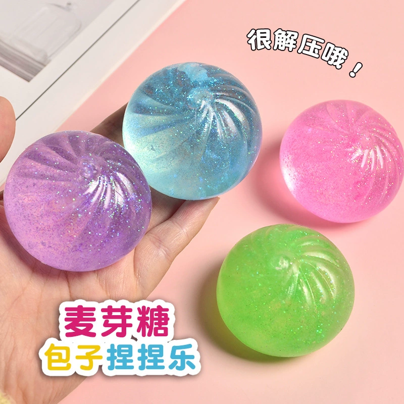 Douyin same model malt syrup decompressing the ball maltose gold powder buns pinch music to decompress the ball and release the ball slowly back