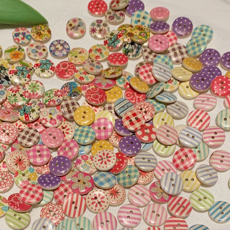 可爱ins风木扣混装手账手工diy作业儿童服装装饰纽扣配件亚马逊|undefined
