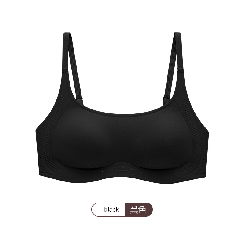 GD15 ropa interior de soporte suave damas ligera sin marcas sin anillo de acero sujetador se reúne contra la caída de la parte superior sujetador de copa fija