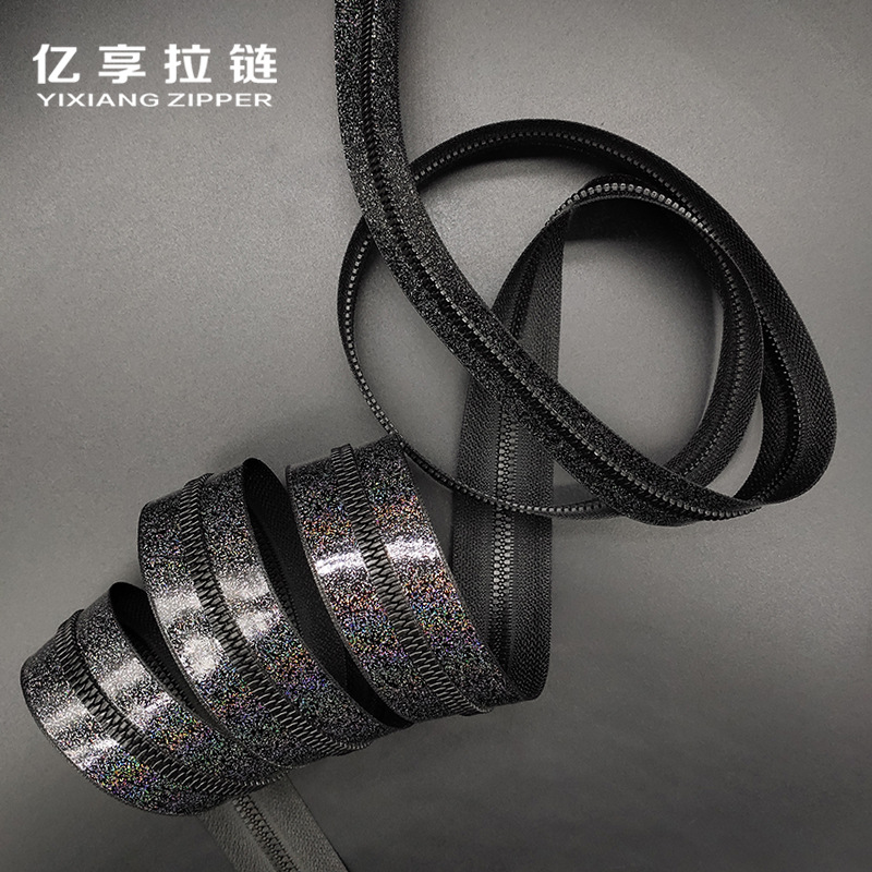 树脂5#幻彩防水拉链 水密码装玉米牙三角牙拉链 拒水密封闭尾拉链