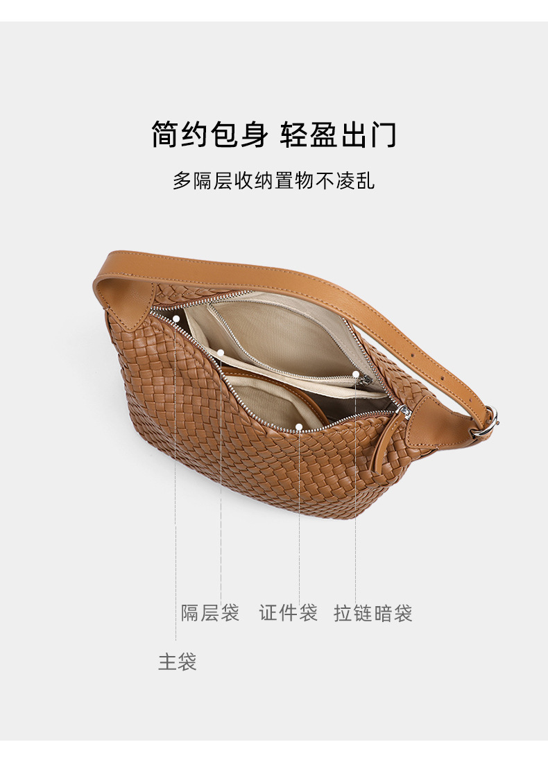 Túi tote nữ cỡ lớn đeo chéo kiểu vintage handmade dệt — màu nâu, màu trắng ngà, màu tím hoa cà chi tiết 10