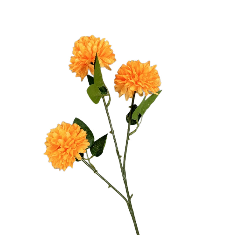 Crisantemo Artificial de 3 Cabezas, Crisantemo Ping Pong, Arreglo de Decoración para Bodas y Hogar, Hortensia, Diente de León, Adornos de Flores Artificiales al por Mayor