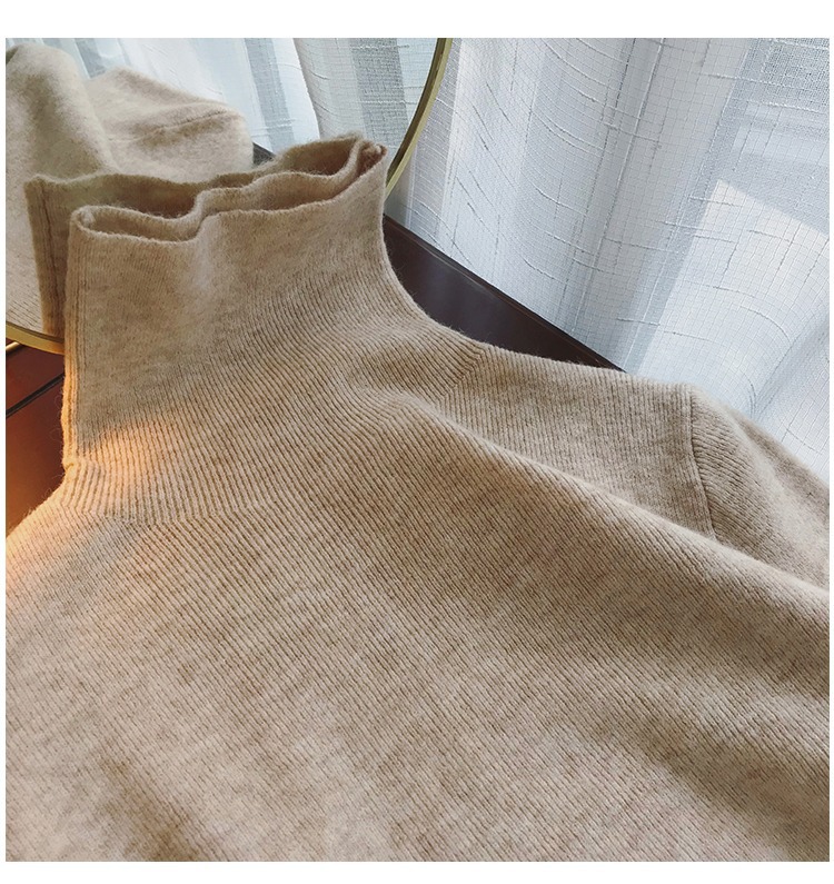 ChicShe ChicShe KANING Unifarbener, hochgeschlossener Strickpullover für Damen – Herbst/Winter 2025 – Neu, vielseitig, weich und warm_voghion.com