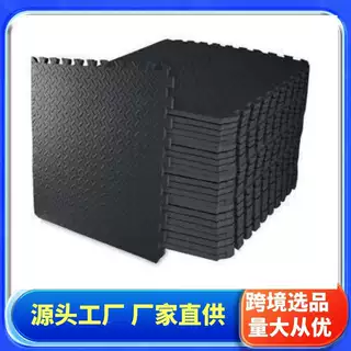 儿童拼接垫垫健身房运动垫黑色叶子纹地垫 60*60 泡沫垫现货