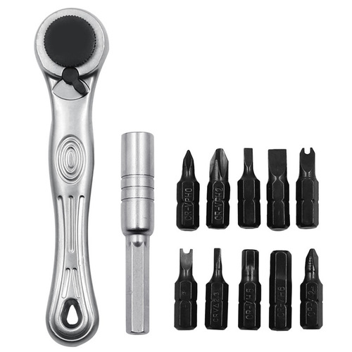 12-piece ratchet screwdriver set, portable disassembly ratchet wrench set, cross-shaped screwdriver set
