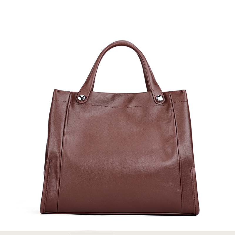 Top Grain Cowhide New Genuine Leather Women's Bag French Fashion Trendy Tote Shoulder Bag Large Capacity Crossbody Handbag - Thumbnail 6