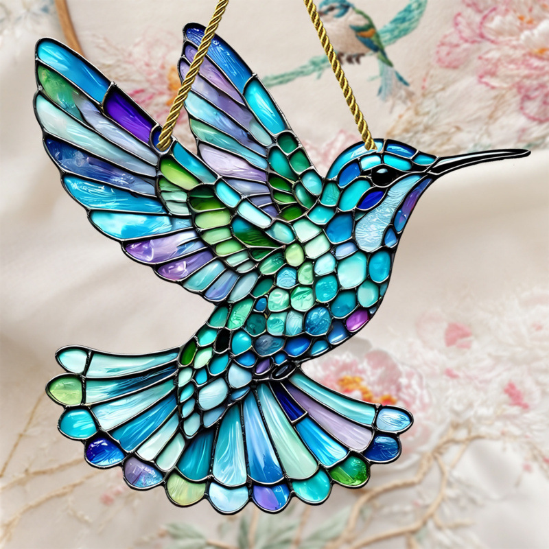 Explosiones transfronterizas de Navidad muñeco de nieve púrpura pintado ventana decoración porche con cadena colgante acrílico disco