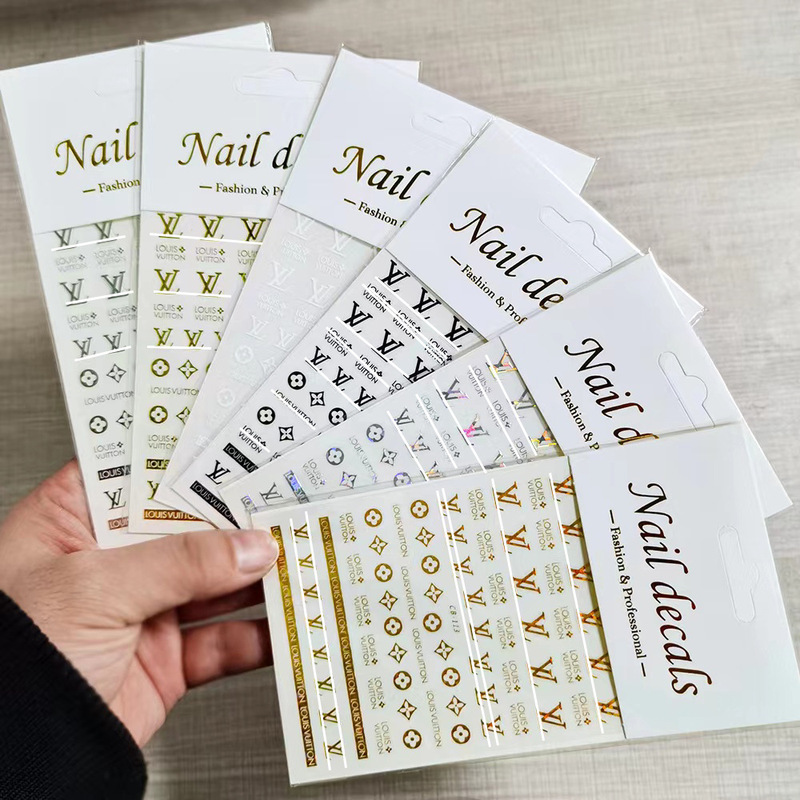 Popular popular popular brand logo nail stickers light luxury nail stickers big brand decals new nail stickers nail accessories