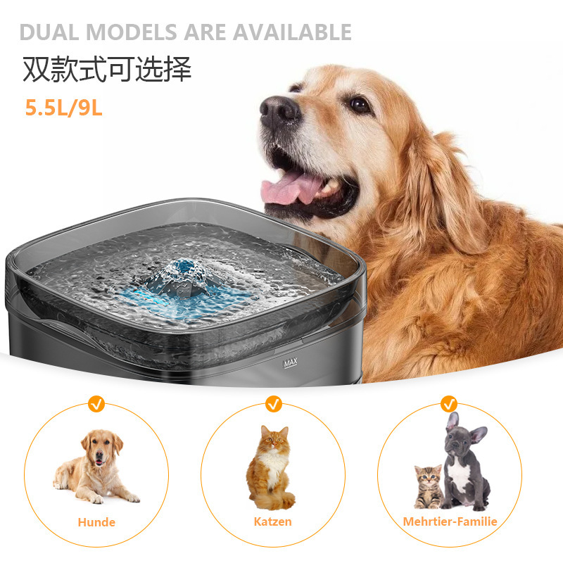 Gran capacidad de acero inoxidable para mascotas alimentador de agua para gatos transfronterizos suministros inteligentes para mascotas venta caliente para perros image 4