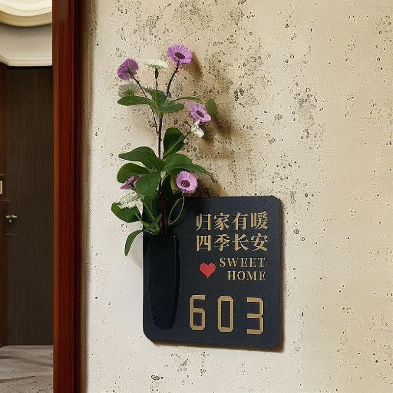 ヴィラ中庭クリエイティブドアサイン住宅B&Bホテルアパートメントスターエントリードア装飾フラワーアレンジメントサインはカスタマイズ可能|undefined