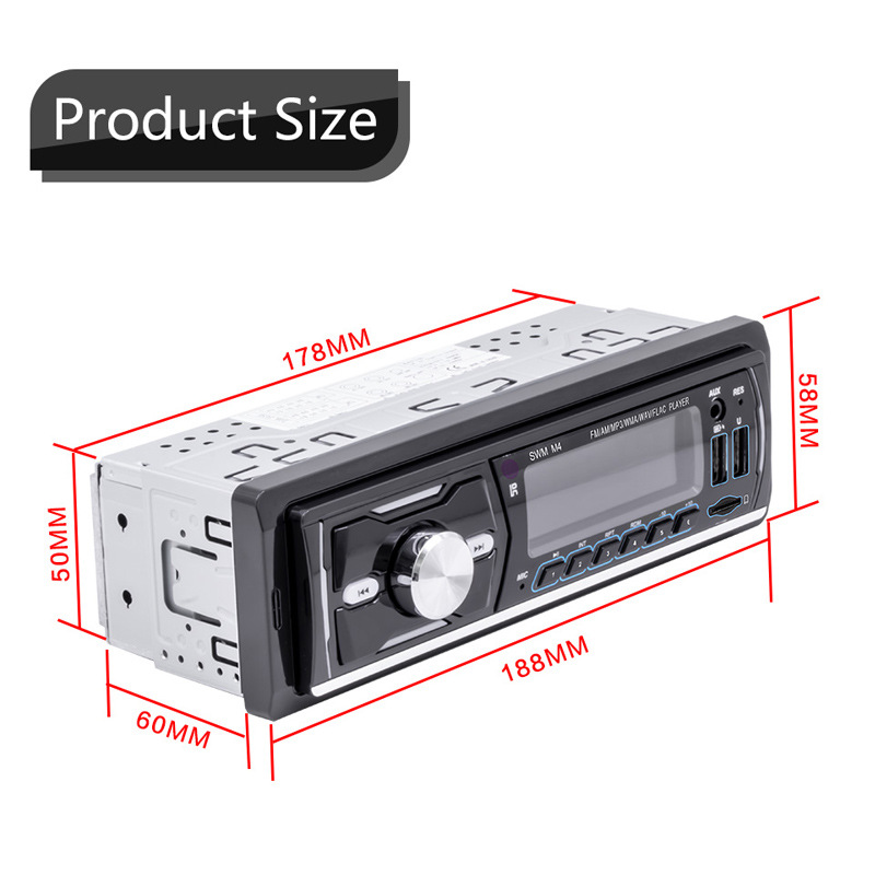 12V Car Dab Antenna Radio Mp3 Player Short Wireless Digital Broadcast Rds Bluetooth Hands-Free Card Insertion