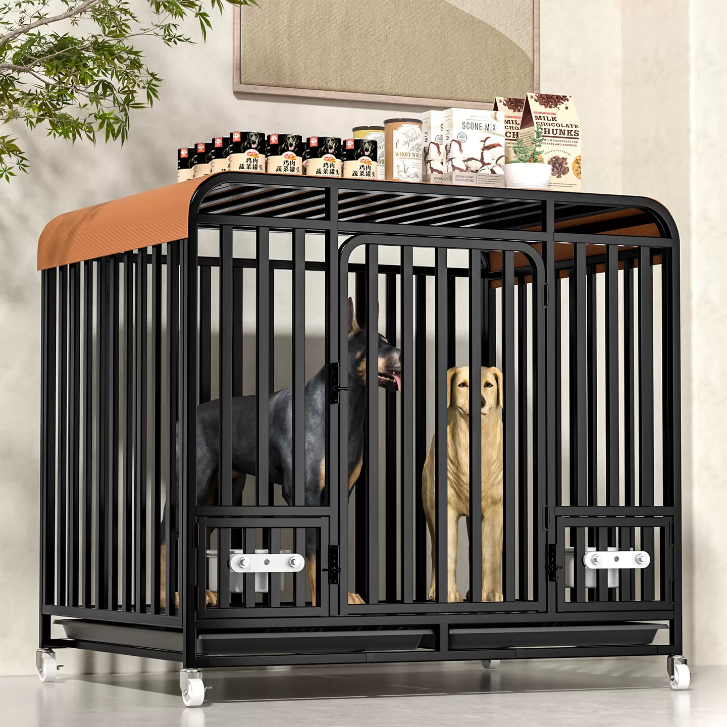 狗笼子大型中型犬特粗3.0管室内狗笼带厕所分离金毛边牧宠物狗笼