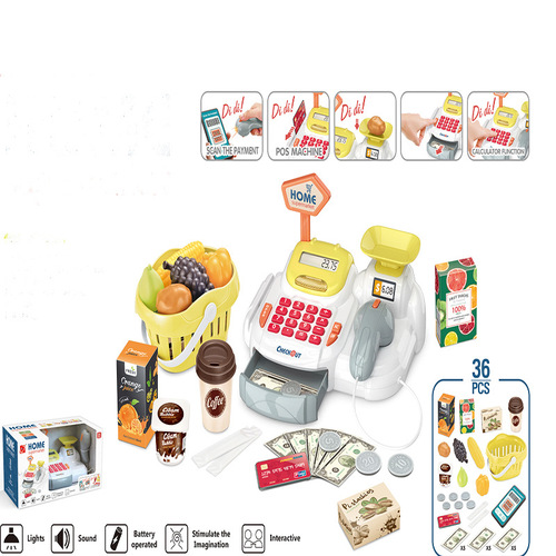 Foreign trade children's simulation supermarket checkout multi-function scanning calculator playing house, shopping, shopping toys and gifts