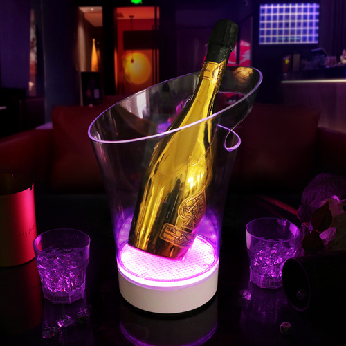 LED bar luminous ice bucket creative ktv small inclined single-piece champagne bucket foreign wine bucket ice grain beer ice bucket