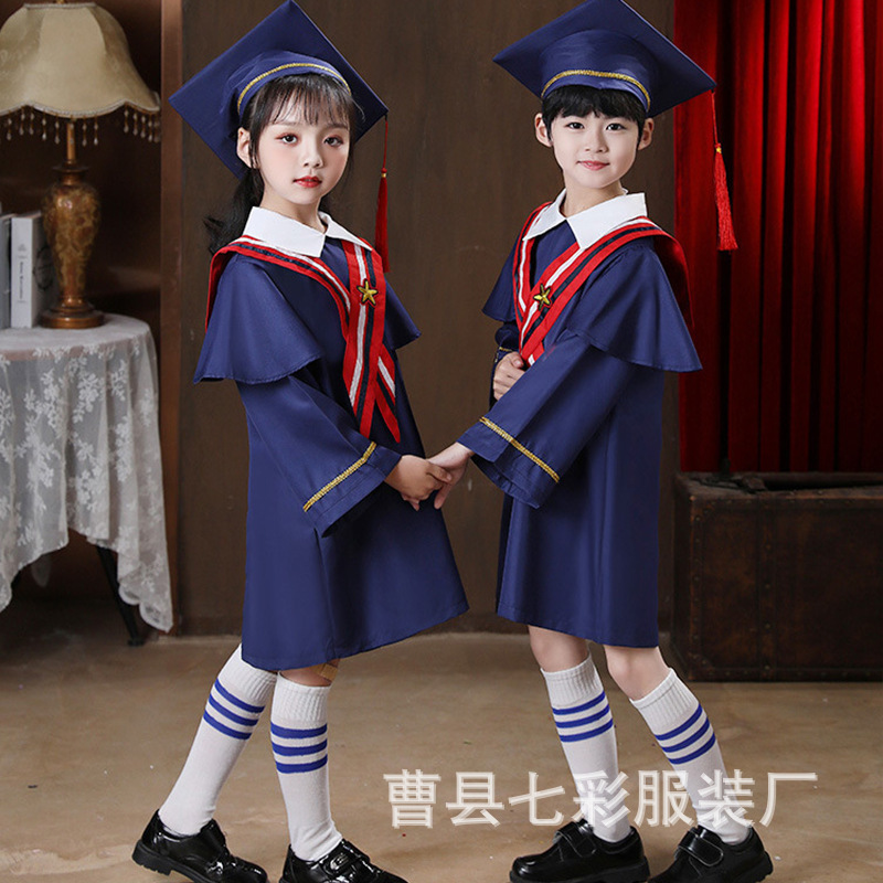 New children's kindergarten doctor's uniform, primary school student graduation gown, bachelor's uniform, performance costume, graduation photo costume